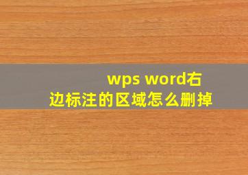 wps word右边标注的区域怎么删掉